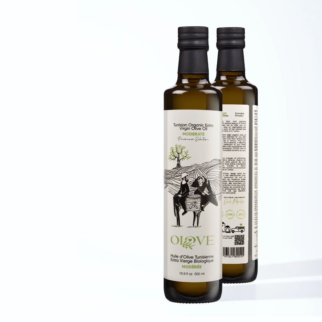 Moderate extra virgin organic olive oil 500ml – OLOVE Tunisia